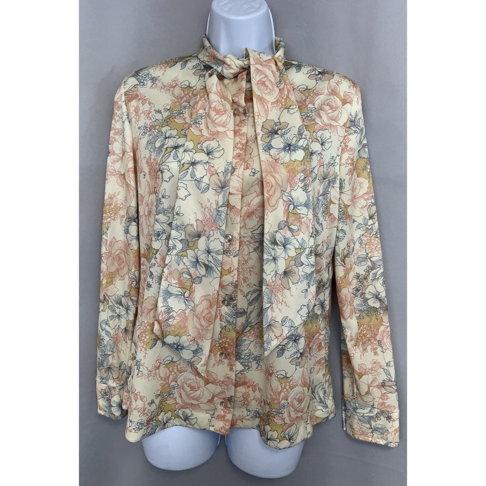 Vintage Random Women's Blouse Floral Button Down Sz Medium Y2K